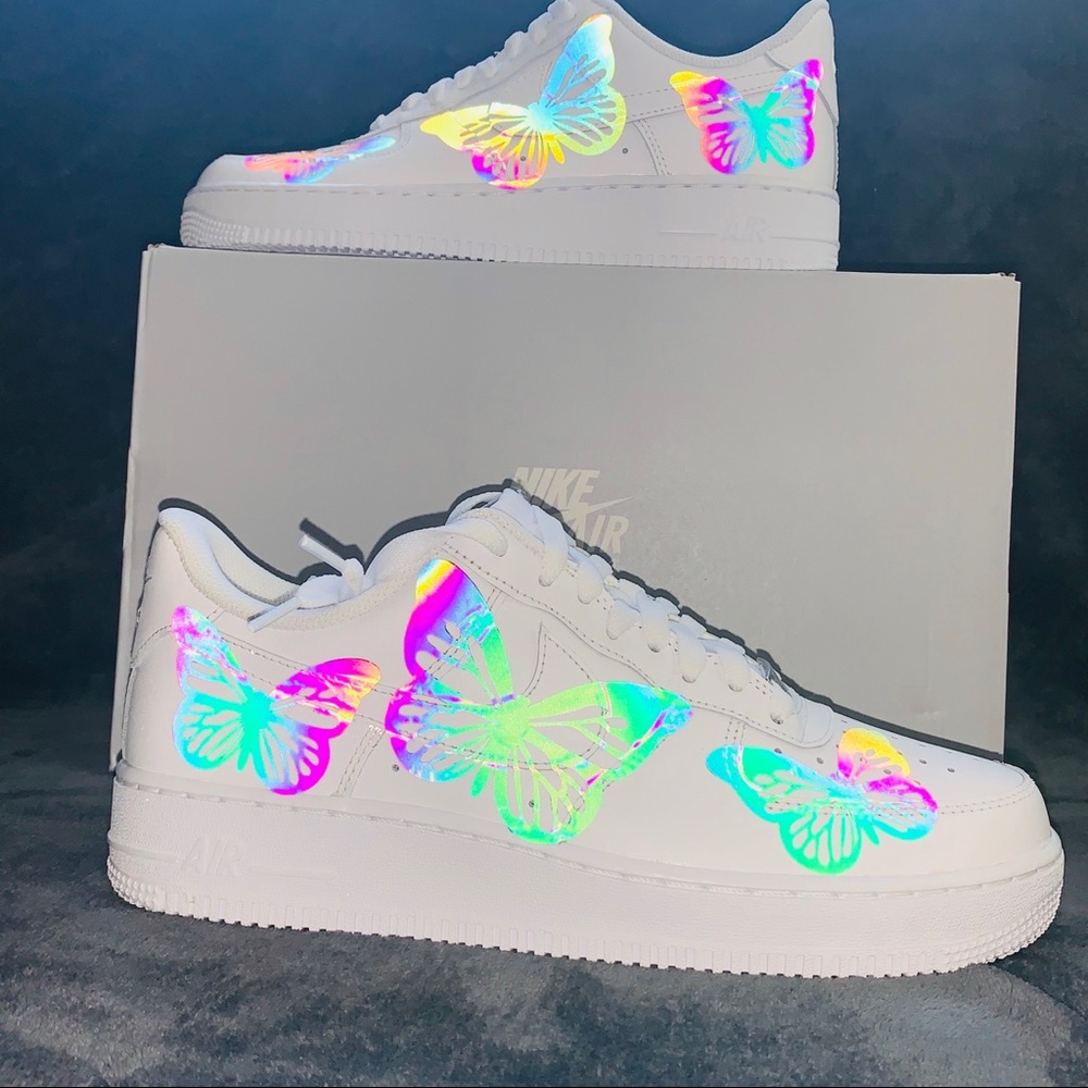 Custom Rainbow reflective butterfly